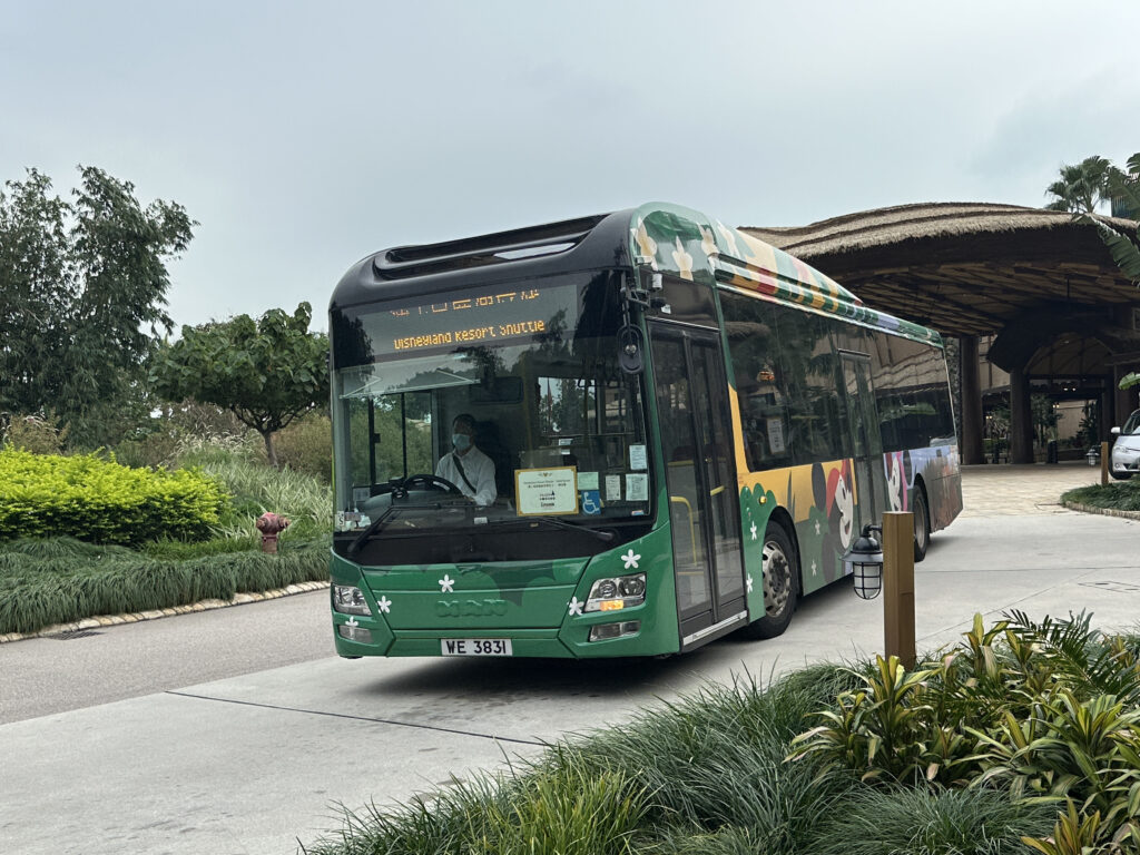a bus parked in a parking lot