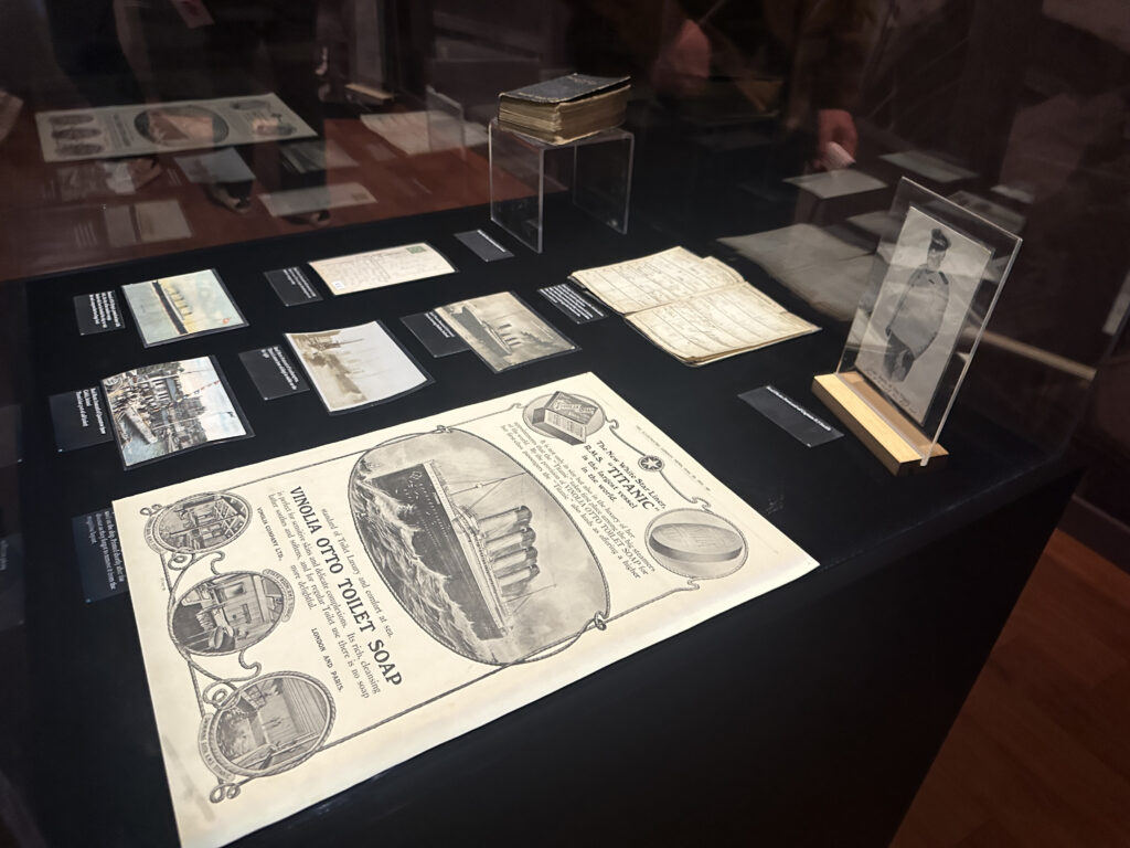 a display of old books and papers