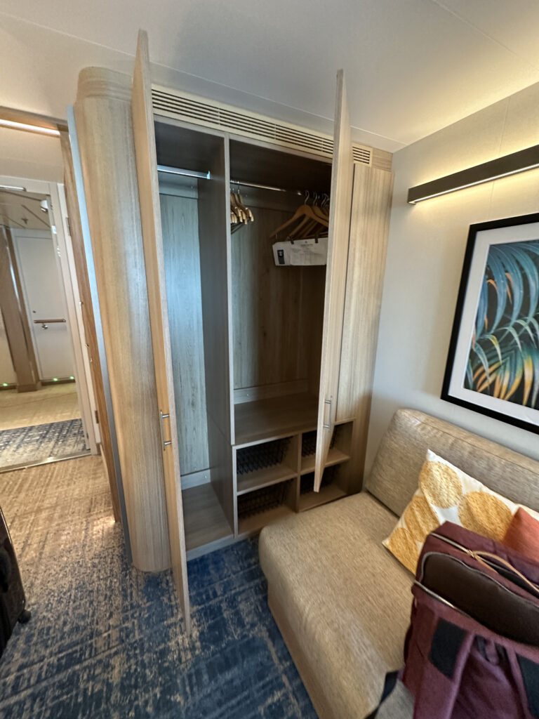 a closet in a room