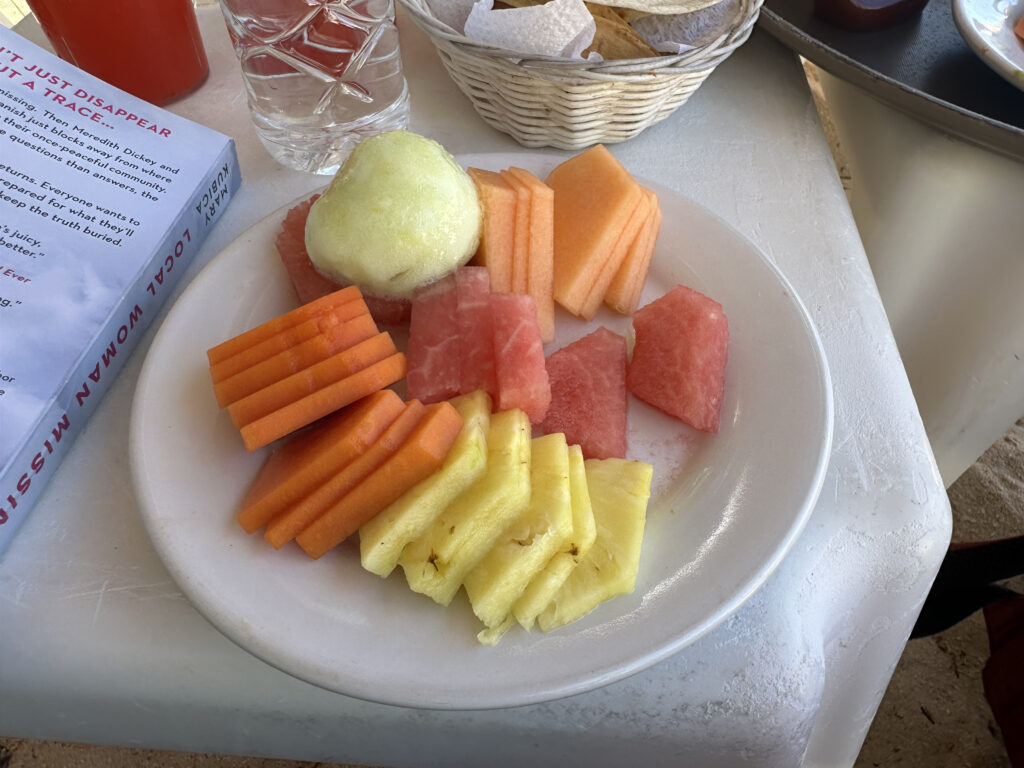 a plate of fruit on a table