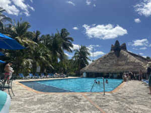 a pool with people in it