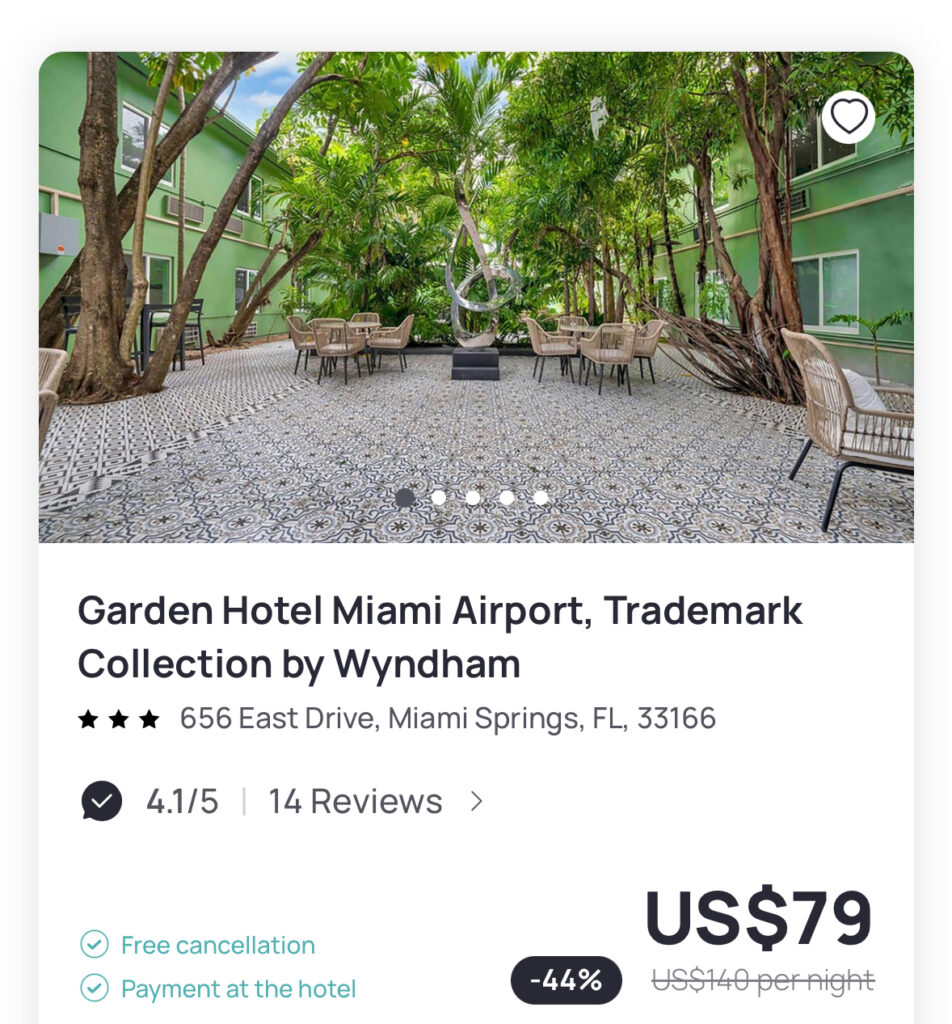 a screenshot of a hotel