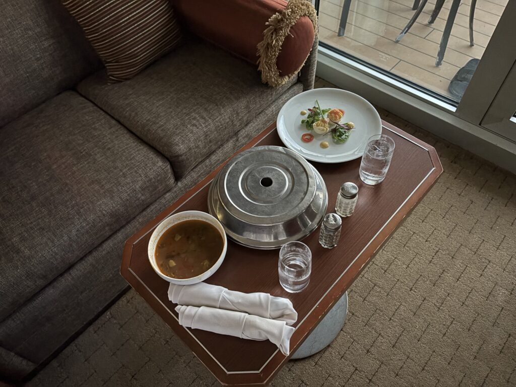 a table with food on it
