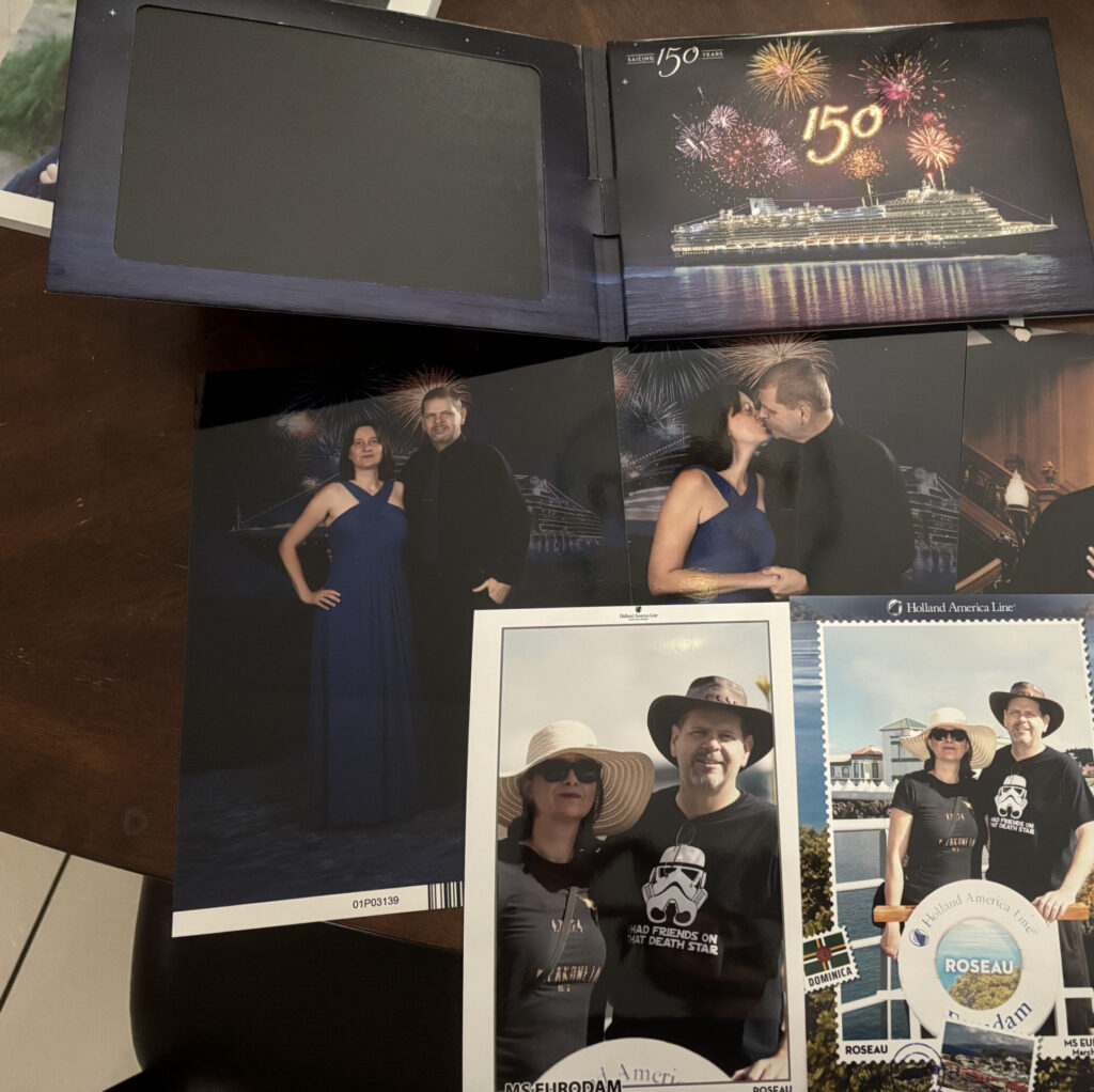 a group of photos on a table