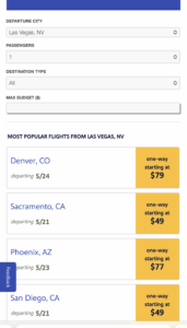 a screenshot of a flight schedule