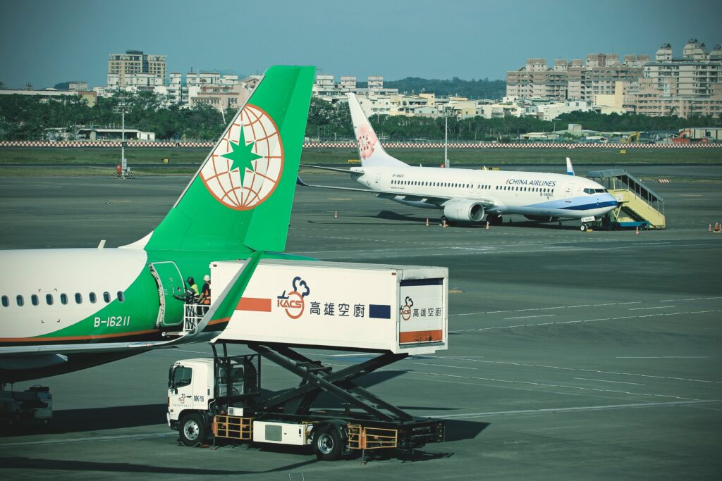 a plane on the runway